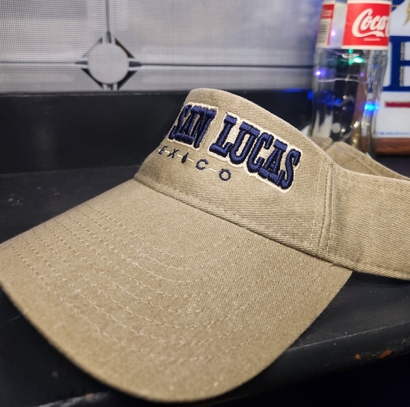 CABO SAN LUCAS MEXICO TRAVEL TOURIST ADJUSTABLE Visor HAT CAP Blue white Logo - Picture 3 of 8